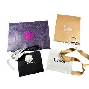 Designer Paper Shopping Bags Lot Chanel Tory Burch Chloe Christian Louboutin